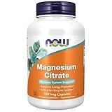 NOW Supplements, Magnesium Citrate, Enzyme Function*, Nervous System Support*, 120 Veg Capsules