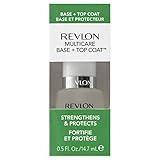 Revlon Multicare Base + Top Coat, 2 in 1 Nail Strengthener and Top Coat for Glossy Shine Finish, 0.5 oz