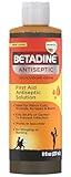 Betadine Antiseptic Liquid First Aid Solution, Povidone-iodine 10%, Infection Protection, Kills Germs In Minor Cuts Scrapes And Burns, No Sting Promise, No Alcohol or Hydrogen Peroxide, 8 FL OZ