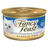 Purina Fancy Feast Classic Pate Ocean Whitefish and Tuna Feast Classic Grain Free Wet Cat Food Pate - (Pack of 24) 3 oz. Cans