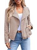 AUTOMET Womens Winter Jackets Faux Leather Suede Bomber Fall Fashion 2024 Outfits Clothes Open Front Zip Up Cropped Coats Outwear y2k