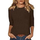 Womens Petite 3/4 Sleeve Tops Womens Elbow Sleeve Tops v Neck Womens Summer Tops 2023 Petite Womens Plus Size 3/4 Sleeve Tops Womens Boatneck Tops Women Professional Clothing Beige Long Sleeve Shirt