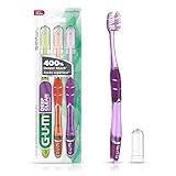 GUM Technique Deep Clean Toothbrush - Compact Soft - Soft Toothbrushes for Adults with Sensitive Extra Fine Bristles, 3ct