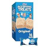 Rice Krispies Treats Crispy Marshmallow Squares, Kids Snacks, Snack Bars, Original, 12.4oz Box (16 Bars)