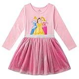 Disney Frozen, Minnie Mouse, Princess Girls Long Sleeve Dress for Toddlers and Big Kids Light Pink