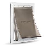 PetSafe Extreme Weather Aluminum Dog Door for Exterior Doors - Most Energy Efficient Pet Door - 3 Flaps for Insulation - for Large Dogs