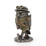 Veronese Design 4 1/8" Tall Sargent Major Oscar Whisky Lima Steampunk Owl Cold Cast Bronzed Resin Animal Sculpture Collectible Military Figurines