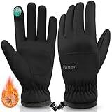 ihuan Winter Gloves Waterproof Windproof Mens Women - Warm Gloves Cold Weather, Touch Screen Fingers, Driving Biking Running