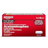 Amazon Basic Care Extra Strength Pain Relief, Acetaminophen Caplets, 500 mg, Pain Reliever/Fever Reducer, 100 Count (Packaging may vary)