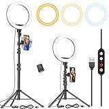 Kaiess 10.2" Selfie Ring Light with 65" Adjustable Tripod Stand & Phone Holder for Live Stream/Makeup, Upgraded Dimmable LED Ringlight for Tiktok/YouTube/Zoom Meeting/Photography