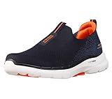 Skechers Men's Gowalk 6-Stretch Fit Slip-On Athletic Performance Walking Shoe, Navy/Orange, 10.5