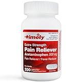 Timely Acetaminophen 500 MG Tablets 200 Count - Extra Strength Pain Relief - Compared to the active ingredient in Extra Strength Tylenol - Menstrual Cramps, Fever Reducer, Minor Pain of Arthritis