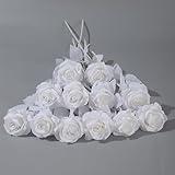 Laelfe 12 PCS Artificial Flowers Roses Silk Flowers Fake Long Stem Artificial Roses for Home Wedding Bathroom Kitchen Decorations