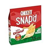 Cheez-It Snap'd Cheese Cracker Chips, Thin Crisps, Extra Crunchy, Sharp White Cheddar, 7.5oz Bag (1 Bag)