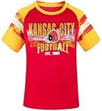 Geneisteck Mens City Football Fans Athletic Arm Stripe Tee Raglan T-Shirts - Yellow & Red - Size: 2XL