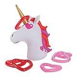 Inflatable Valentine Unicorn Ring Toss Game - Rings Included - Valentine's Day Games and Toys