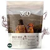 360 Pet Nutrition Raw Freeze-Dried Dog Food, High Protein, Complete Balanced Meal with Beef, Chicken, Liver, Heart, Whitefish, Omega-3, Fruits, Vegetables, Superfoods, No Fillers, 16 oz (Multi Meat)