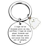 igvean Best Friend Keychains Long Distance Friendship Gifts for Women Friends Funny Birthday Gifts for Friends Christmas Halloween Gifts for Friends Classmates