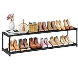 LUKYTOWER Long Shoe Rack Organizer 2 Tier Shoes Rack Storage Organizer for Closet Entryway Short Wide Sturdy Shoe Storage Racks Holder Low Shoe Shelf Free Standing Shoe Racks Garage12-13Pairs