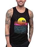 INTO THE AM Meta Beach Graphic Tank Tops for Men - Premium Summer Sleeveless Beach Fashion Men's Tank Tops (Black, Large)