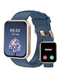 RUIMEN Smart Watches for Women Men (Answer/Make Calls) Compatible with iPhone/Android Phones, 1.85" HD Screen Fitness Tracker Heart Rate Monitor 100+ Sports Tracker Watch Waterproof (Blue)