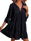 BMJL Women's Beach Coverups Swimsuit Cover up Swimwear Lace Swim Bathing Suit Cover ups Dresses(M,Black)