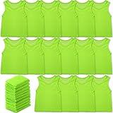 Sintege 24 Pcs Nylon Mesh Scrimmage Team Practice Vests Pinnies Jerseys for Children Youth Sports Basketball Soccer Football (Fluorescent Green)