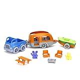 Green Toys RV Camper Set, Blue/Orange - 10 Piece Pretend Play, Motor Skills, Kids Toy Vehicle Playset. No BPA, phthalates, PVC. Dishwasher Safe, Recycled Plastic, Made in USA.