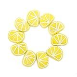 GLACIART ONE Wool Felt Lemon Slices Decor & Crafts - 10pcs | Artificial Fake Lemon Slices for Home, Office, Shops, Accessory, Prop Dessert, Summer Garland | Great Gift Idea & As Aromatherapy Diffuser