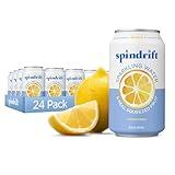 Spindrift Sparkling Water, Lemon Flavored, Made with Real Squeezed Fruit, 12 Fl Oz Cans, Pack of 24 (Only 3 Calories per Can)