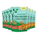 Beech-Nut Toddler Snacks, Dino Biscuits with Hidden Veggies, Pumpkin Cinnamon, Non-GMO Baked Snack for Kids, 5 oz Bag (7 Pack)