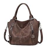 CLUCI Hobo Bags for Women Vegan Leather Handbags Large Ladies Purse Shoulder Bag Dark Coffee