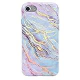 Velvet Caviar Compatible with iPhone SE 2020 Case, iPhone 8 Case, iPhone 7 Case Marble for Women & Girls - Cute Protective Phone Cover (Pink Iridescent Holographic Blue)