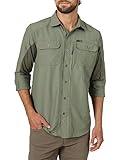 ATG by Wrangler mens Long Sleeve Mixed Material Shirt, Dusty Olive, X-Large Tall US