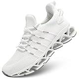 Mens Running Shoes Mesh Breathable Trail Runners Fashion Sport Blade Walking Tennis Sneakers White