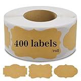 400pcs Gift Tags Stickers & Self-Adhesive Name Labels - Perfect for Handmade Bottle, Jars, Presents, Cosmetic Decoration, Food Craft. All-Purpose & Versatile Use (Blank (1.2 X 2 Inch))