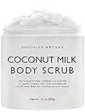 Brooklyn Botany Dead Sea Salt and Coconut Milk Body Scrub - Moisturizing and Exfoliating Body, Face, Hand, Foot Scrub - Fights Stretch Marks, Fine Lines, Wrinkles - Great Gifts for Women & Men - 10 oz