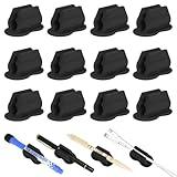 Biottro 12PCS Pen Holder for Desk, Upgraded Adhesive Pen Pencil Holder for Desk Wall Clipboard Car Silicone Pens Markers Pencils Organizer Teacher Supplies Office Supplies (12PCS Black)