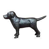 First of a Kind Cast Iron Labrador Dog Statues, Vintage, Antique Tabletop Cute Labrador Figurine Collectible Gifts in Black, Decorative Cast Iron Lab Doggie Decor Figurines