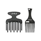 L3 - Hair Pick Comb Set - Glides Through Hair Easily - Professional Salon Quality - Rounded Tips to Prevent Irritation - Level Three Hair Picks - 2pc