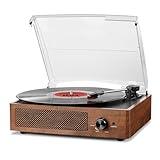 Vinyl Record Players Vintage Turntable for Vinyl Records with Speakers Belt-Driven Turntables Support 3-Speed, Bluetooth Wireless Playback, Headphone, AUX-in, RCA Line LP Vinyl Players