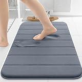 Colorxy Memory Foam Bath Mat 30x20, Ultra Soft and Absorbent Bathroom Rugs, Non-Slip, Machine Wash Dry, Thick Bath Rug Carpet for Bathroom Floor, Sink and Shower, Dark Grey