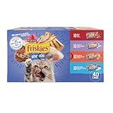 Purina Friskies Wet Cat Food Variety Pack, Shreds Beef, Turkey, Whitefish, and Chicken & Salmon - 5.5 Oz. cans (Pack of 40)