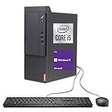 Lenovo V50t Tower Desktop Computer | Intel 6-Core i5 Processor | 32GB RAM | 1TB SSD | DVD-RW | 2-Monitor Support 4K | HDMI | RJ-45 | VGA | Wi-Fi | Wired Keyboard & Mouse | Windows 11 Pro | Black