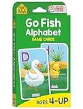 School Zone Go Fish Card Game: Play and Learn the ABCs, Preschool to First Grade, Matching, Uppercase and Lowercase Letters, Word-Picture Recognition, Animals, Ages 4+, Packaging May Vary