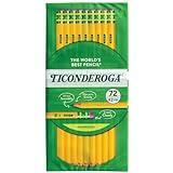 Ticonderoga Wood-Cased Pencils, Pre-Sharpened, 2 HB Soft, Yellow, 72 Count