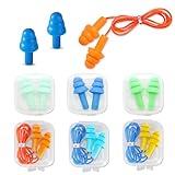 Ear Plugs for Swimming, Soft Ear Plugs for Sleeping Noise Cancelling, Reusable Ear Plugs for Noise Reduction, Ear Protection, Silicone Earplugs for Swimming, Sleeping, Snoring, Work, Concerts, 6 Pairs