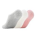 Bevigorio Slipper Socks for Women with Grippers Non Slip Socks Womens Fuzzy Socks with Grips Hospital Grippy Socks Grip Socks 3pair whitepinkgrey