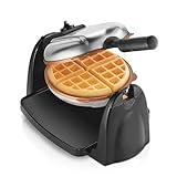 Hamilton Beach Belgian Waffle Maker with Removable PFAS-Free Durathon Nonstick Coated Plates, Easy Flip, Ceramic Grids, Black (26031)