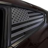 Zxiaochun 2PCS Rear Window American Flag Decals for Car SUV Trucks, Universal Back Side Window USA Flag Vinyl Sticker, Comes with Installation Tools, Matte Black (29" x 16")